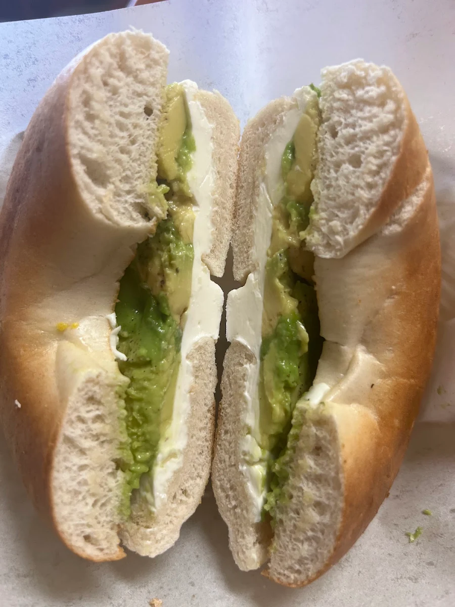 Cream Cheese Avocado Bagel