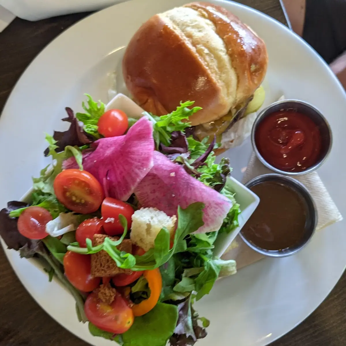 Burger and Side Salad