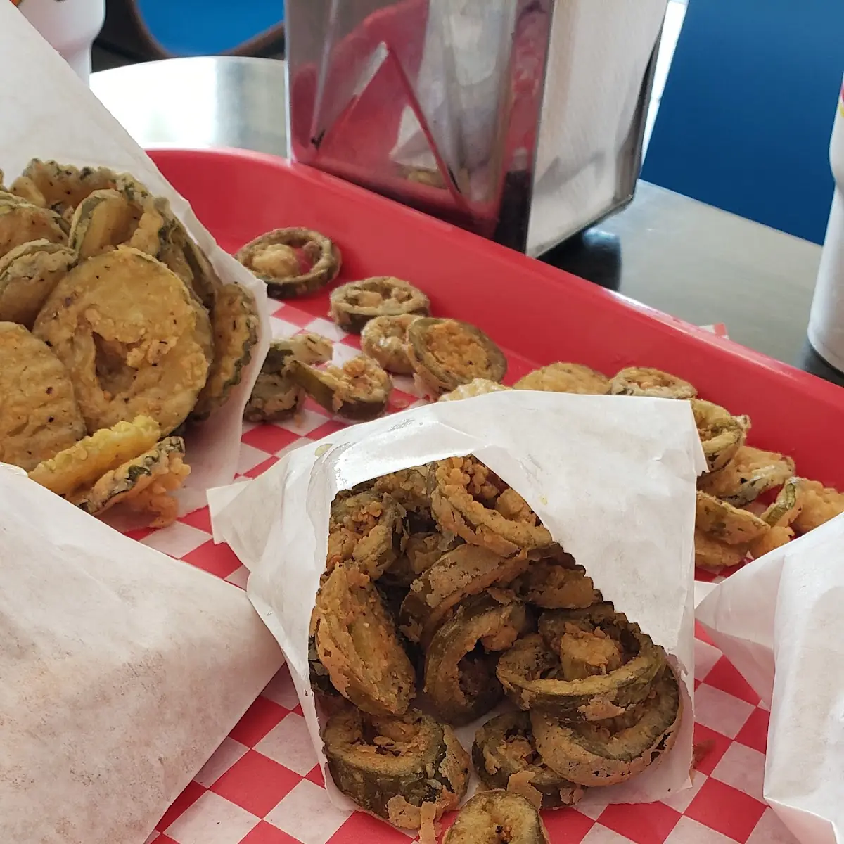 Fried Pickles and Fried Jalapenos