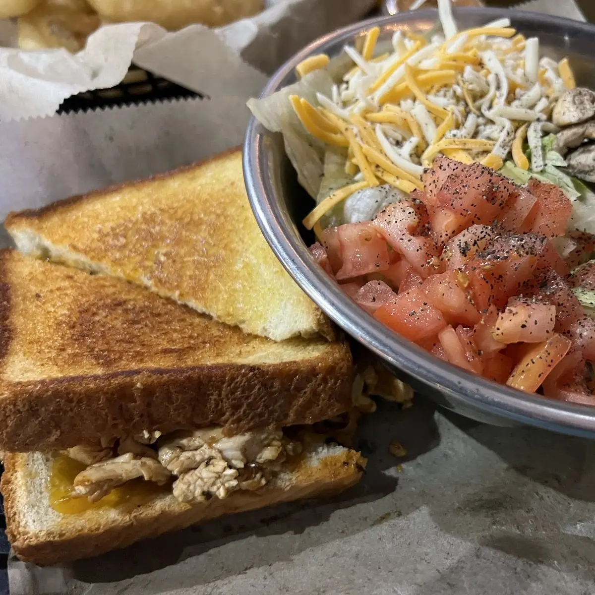 Chicken Melt with Salad