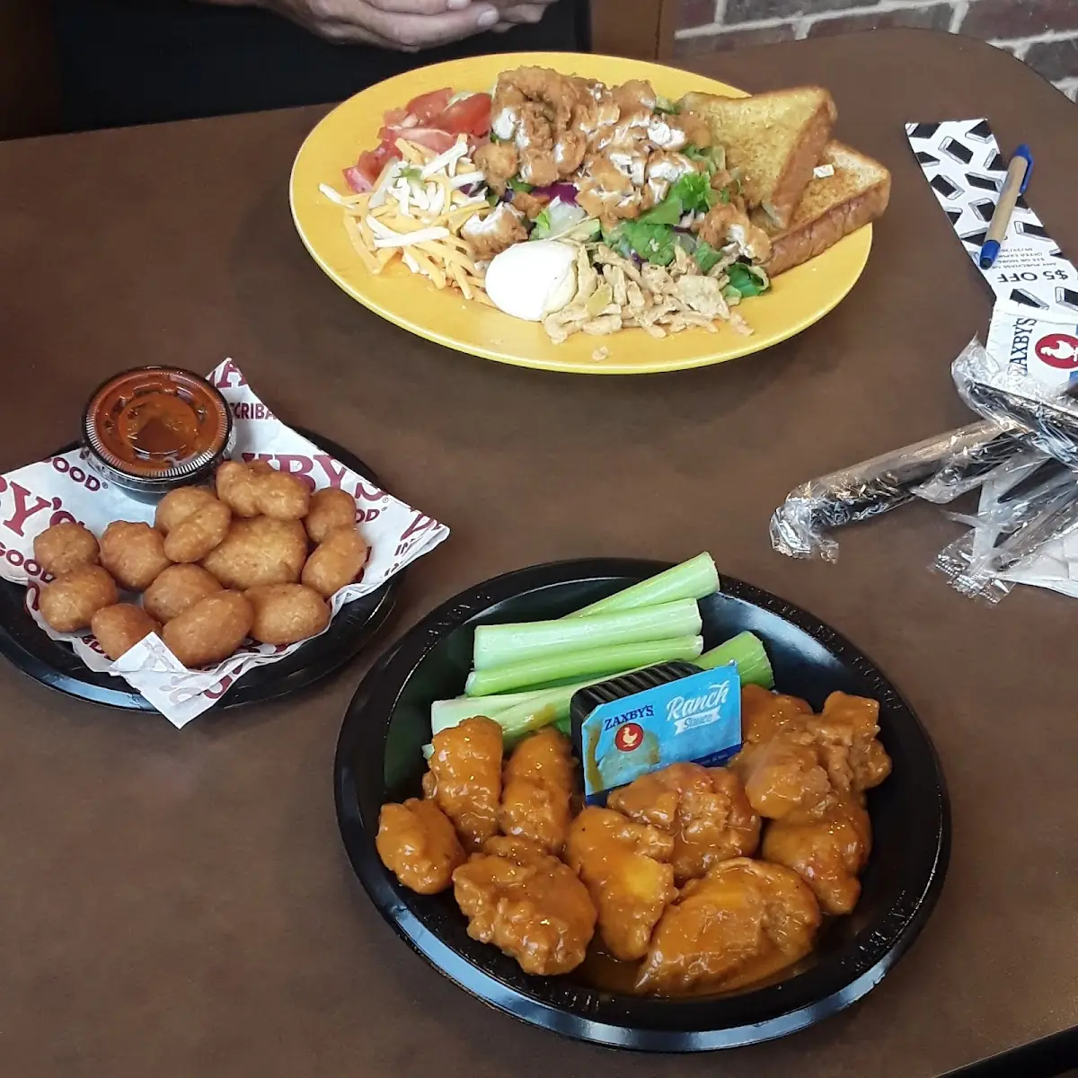 Cobb Salad Cheese Bites and Buffalo Wings