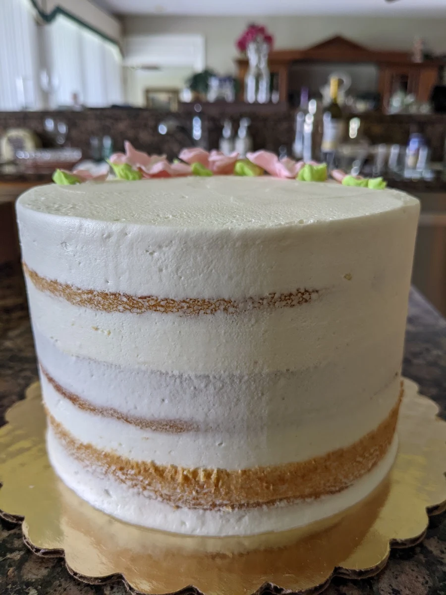 White Cake with Strawberry Jam