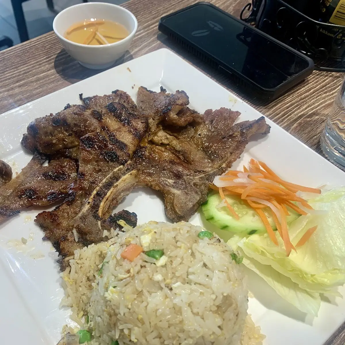 BBQ Pork Chops with Fried Rice