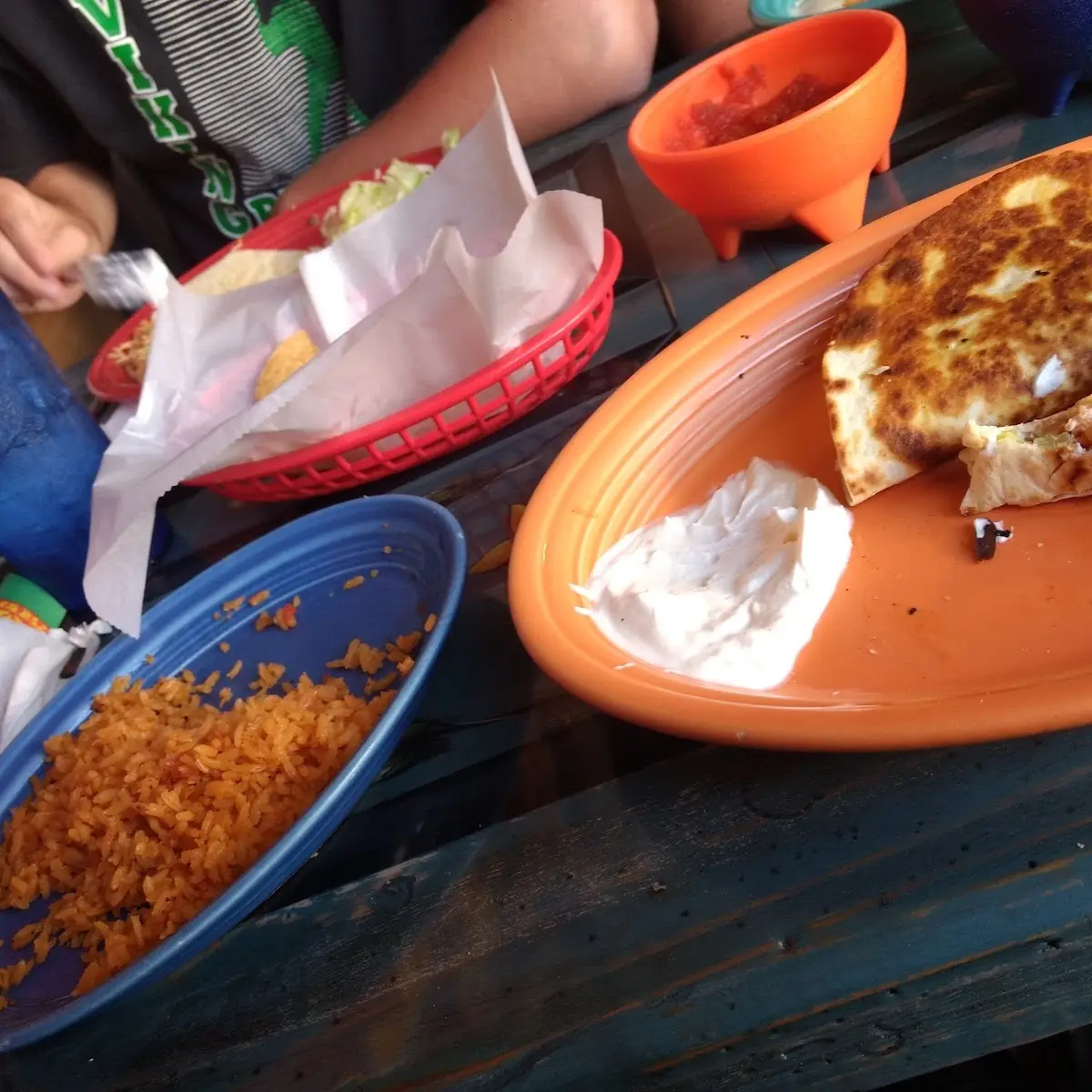 Chicken Quesadillas and Rice