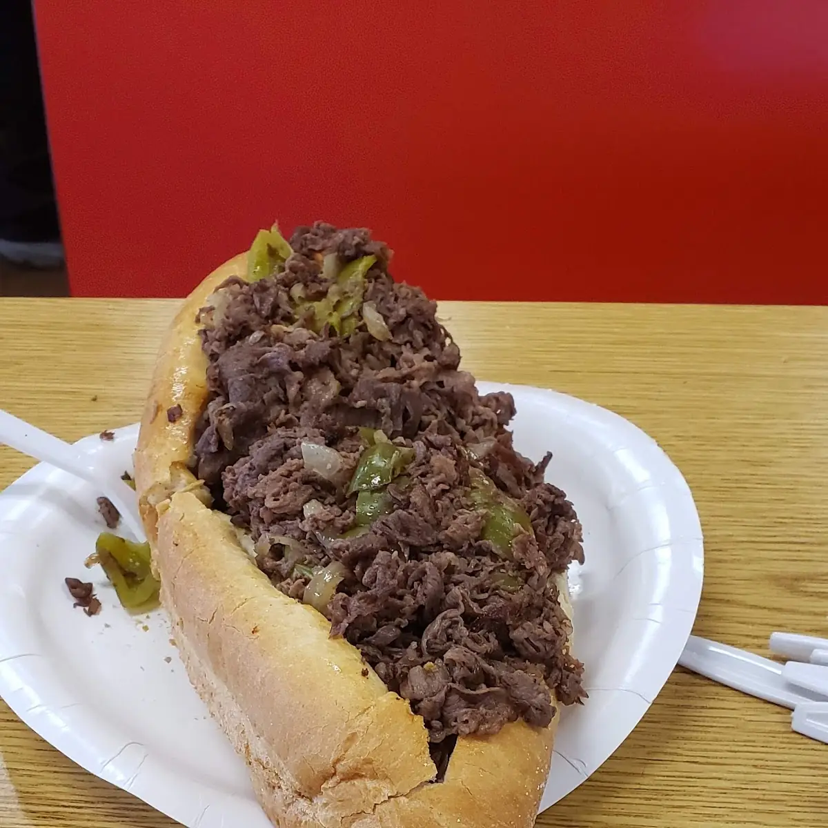 6. Steak, Cheese, Lettuce, Tomatoes and Onions Sandwich