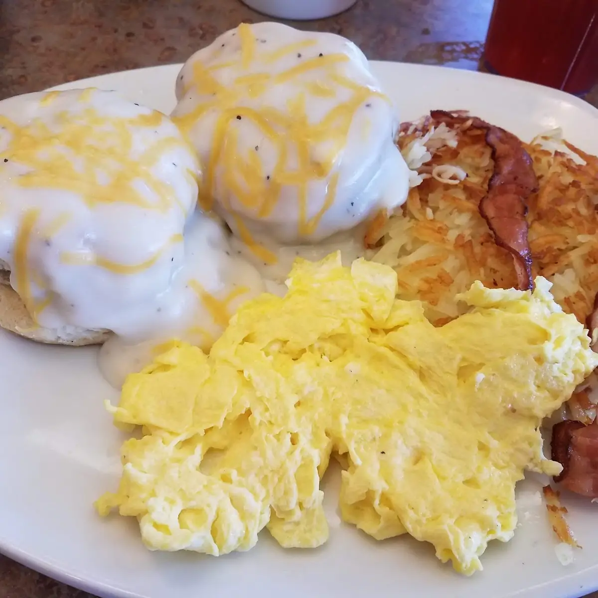 Sausage Egg Biscuit and Gravy