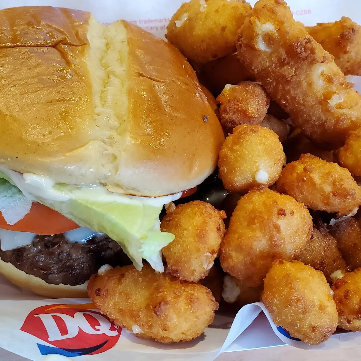 Double Cheeseburger and Cheese Curds