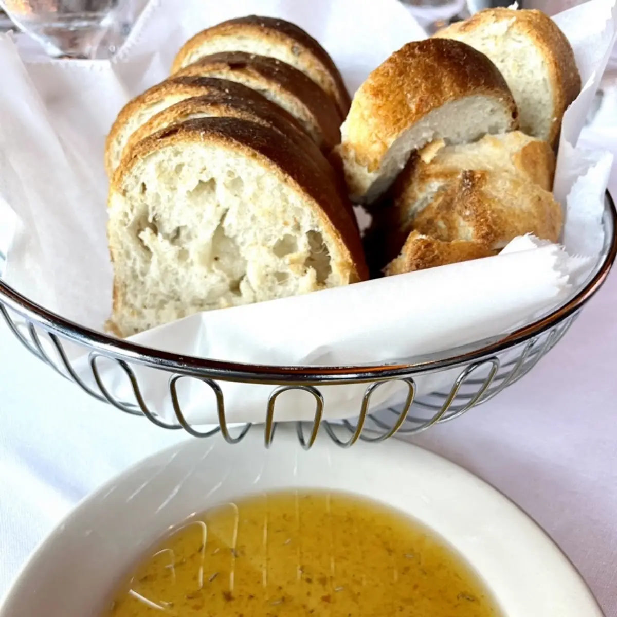 Freshly Made Bread with Olive Oil Dip
