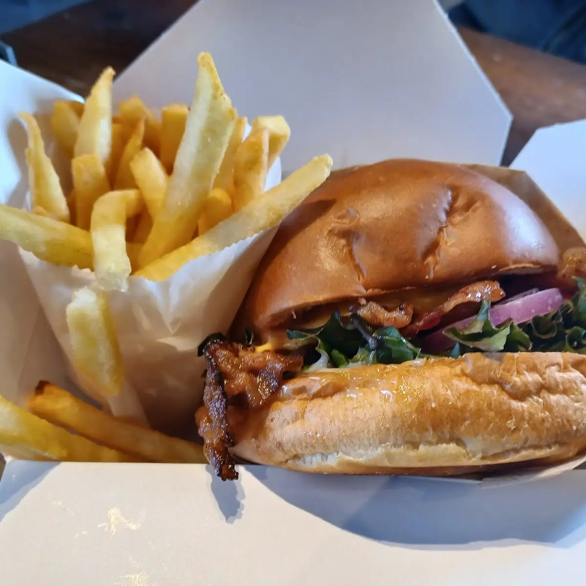 Bacon Cheeseburger and Fries