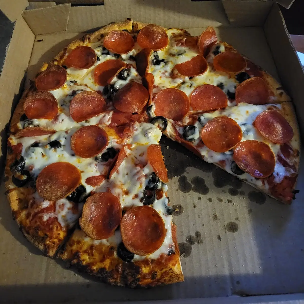 Pepperoni and Black Olives Pizza