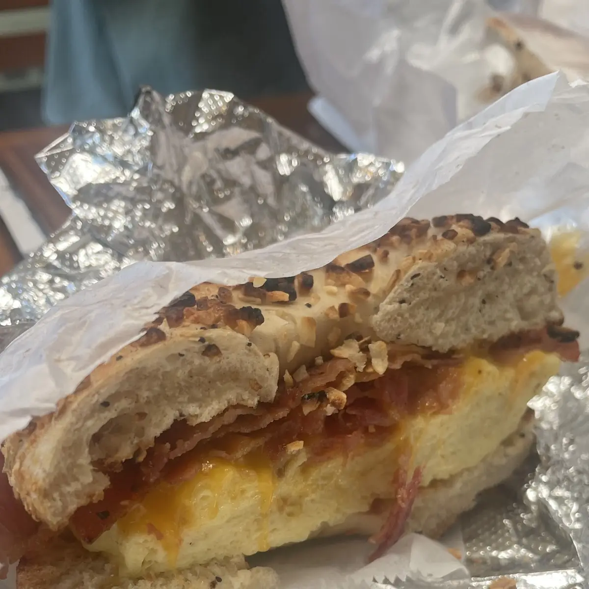 Bacon Egg Cheese Bagel Sandwich