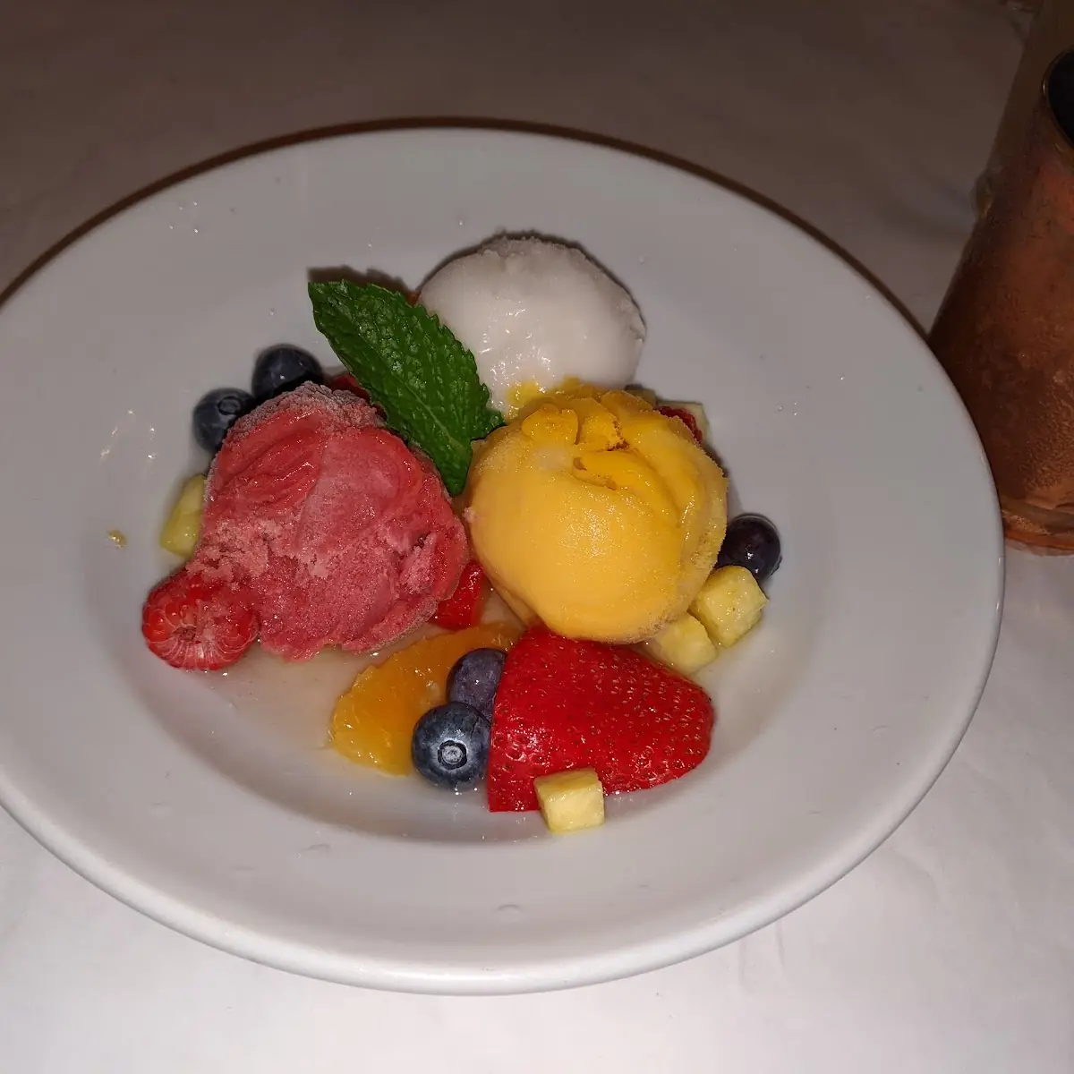 Sorbet and Fresh Fruit Selection