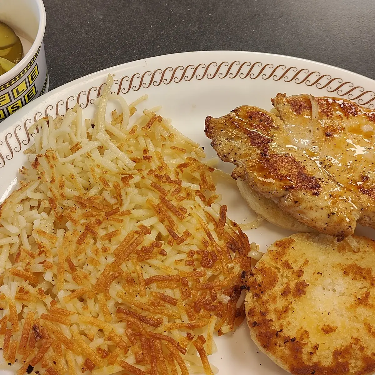 Grilled Chicken Biscuit with Hashbrowns