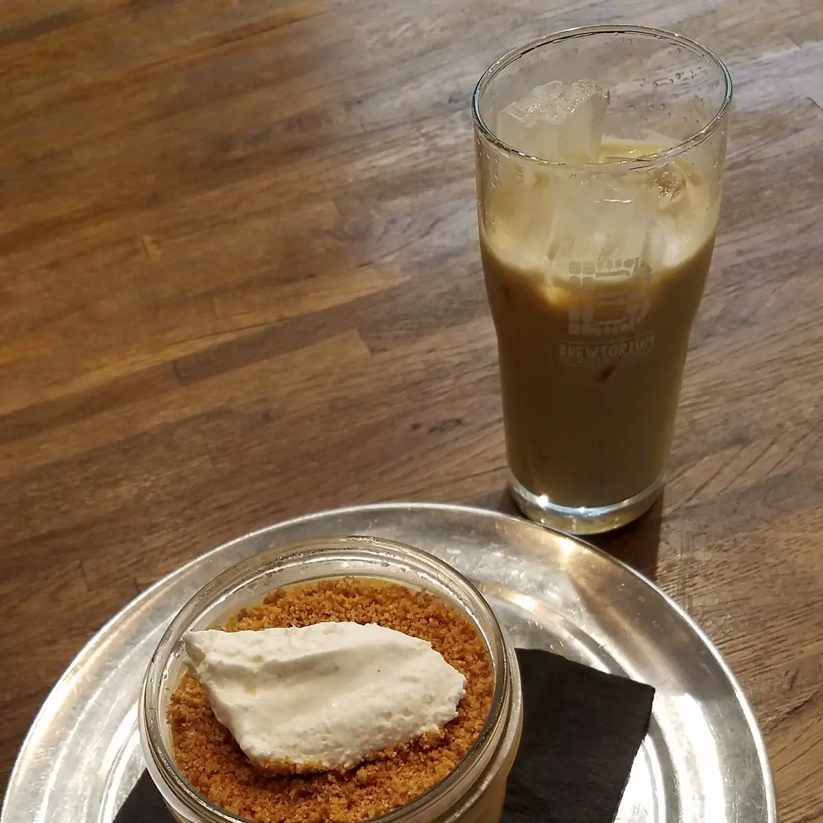 Mini Pumpkin Pie and Iced Cold Brew Coffee