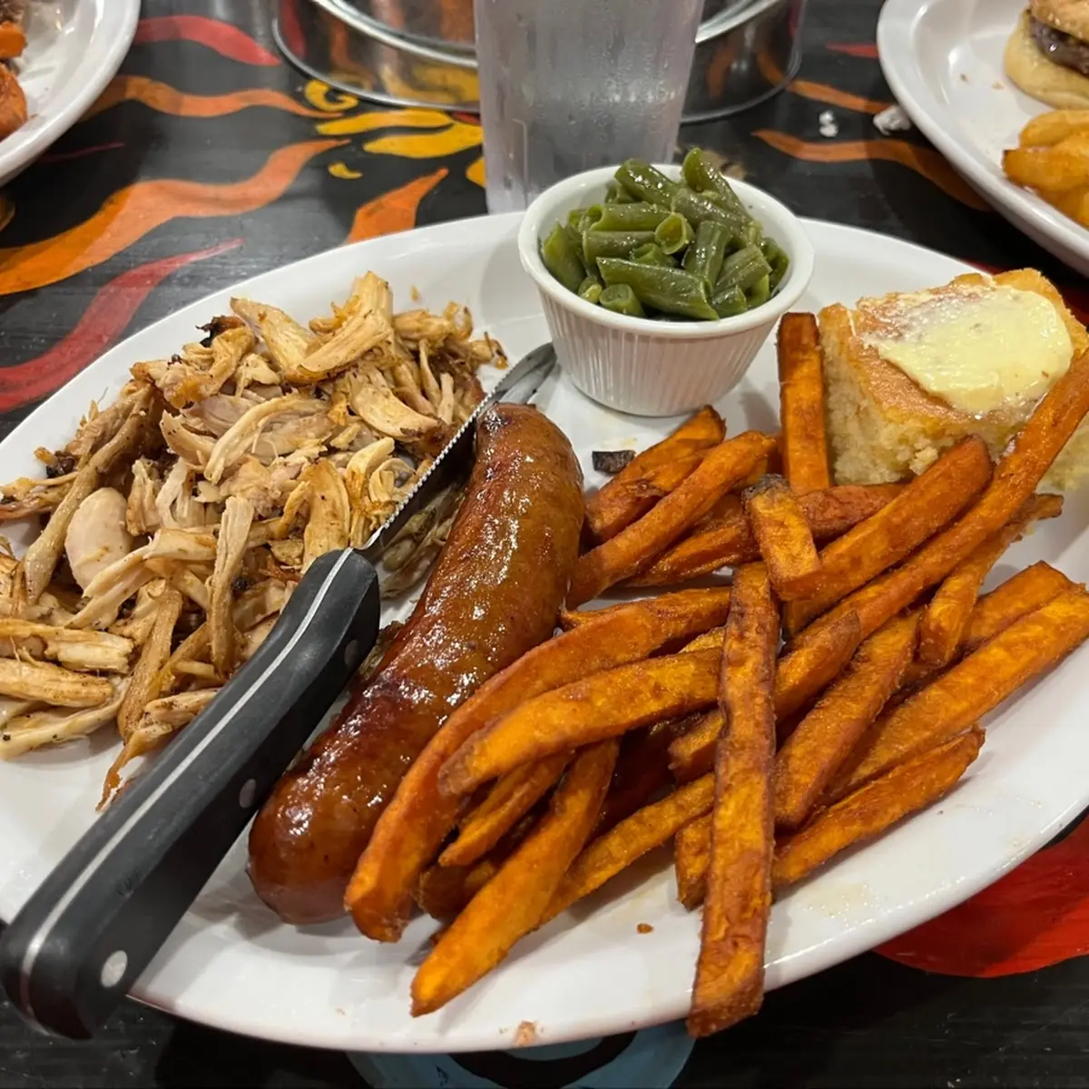 Sweet Potatoes Fries and Green Beans