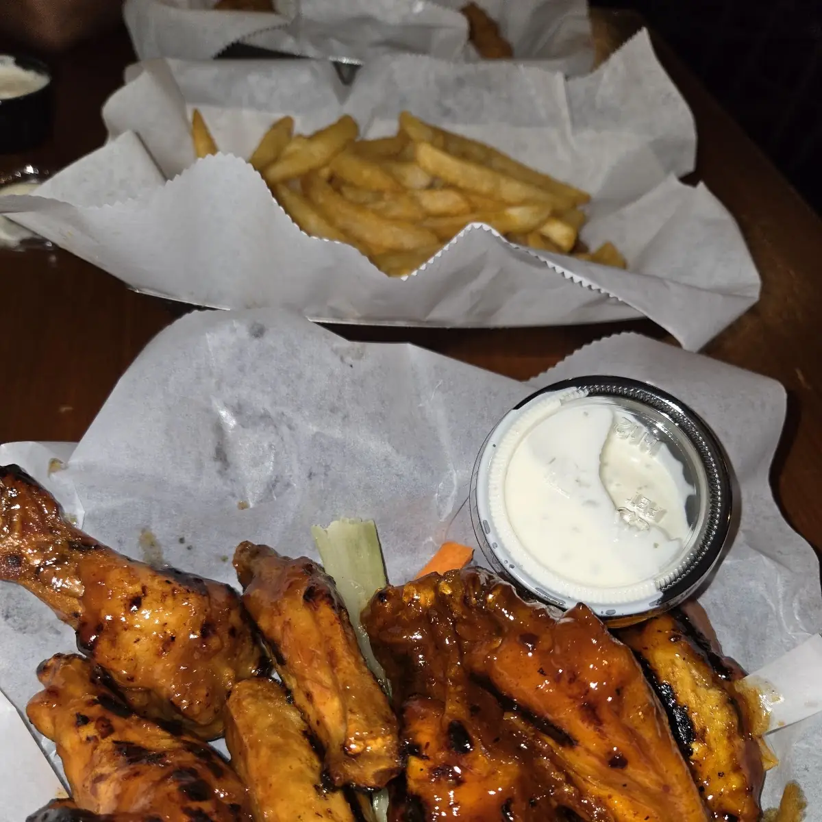 Glazed Grilled Chicken Wings with Celery