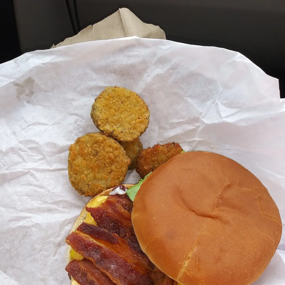 Bacon Cheeseburger with Fried Pickles