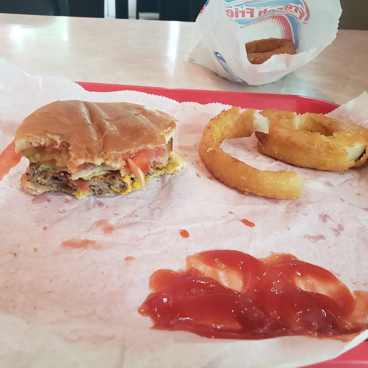 Bacon Cheeseburger with Onion Rings