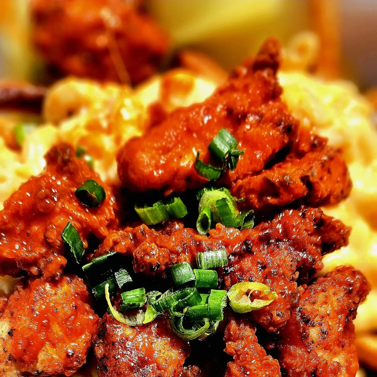 Hot Honey Hand Breaded Chicken Mac Fries