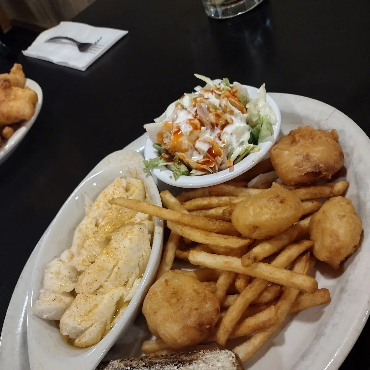 Baked Cod and Fried Scallops