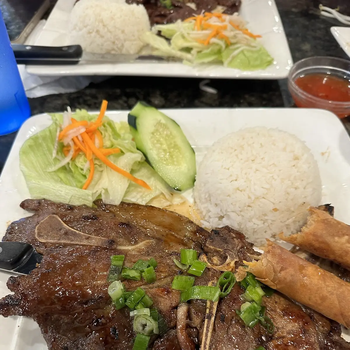 C65 Grilled Pork Chops with Egg Roll