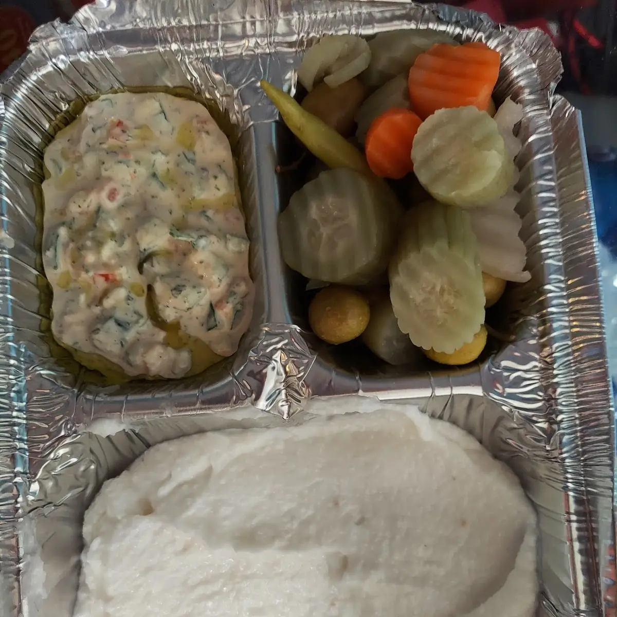 Salads and Garlic Sauce