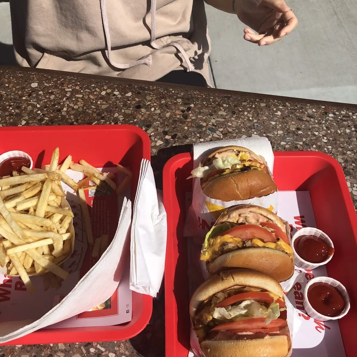 Double Cheese Burger and Fries