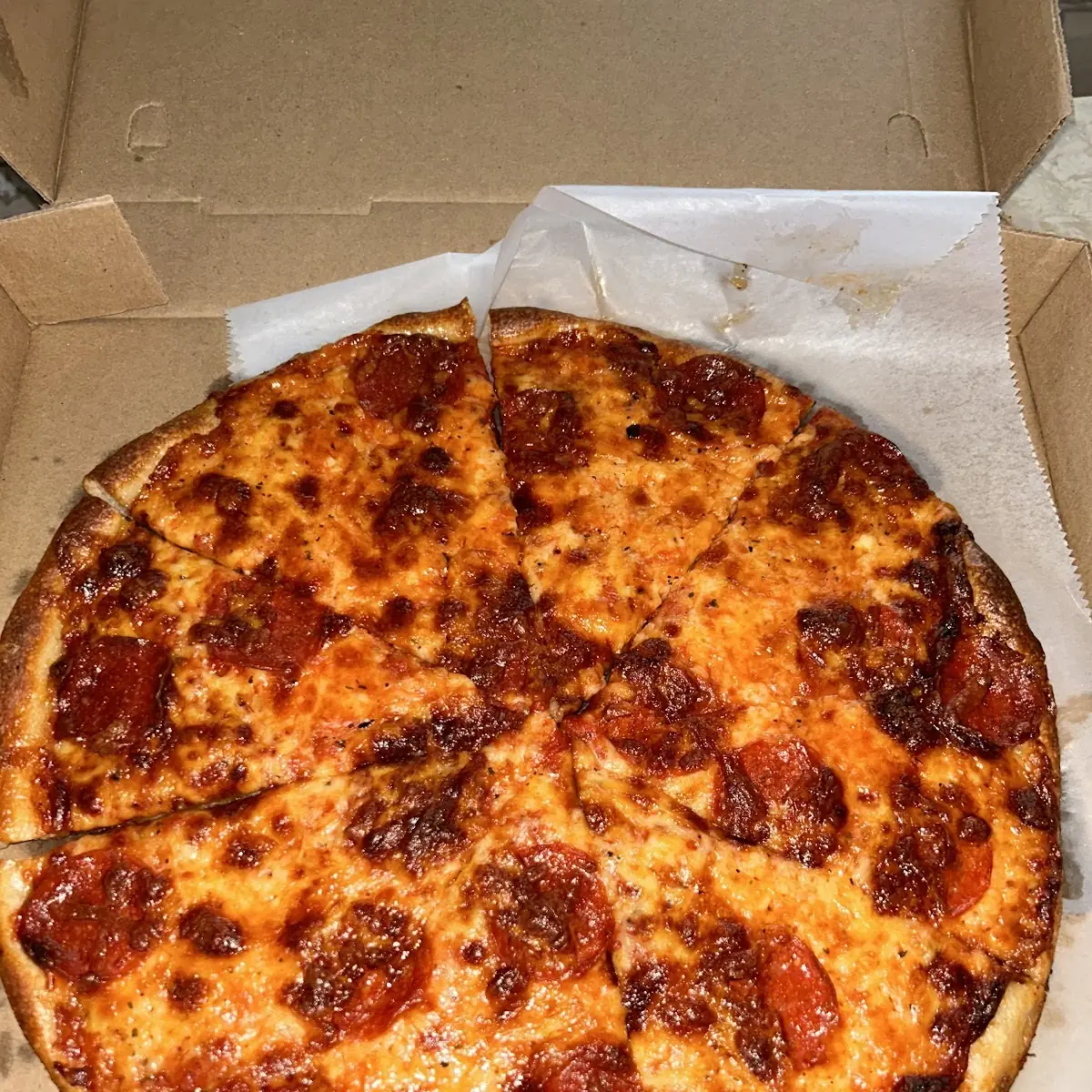 Pepperoni Pizza Well Done Extra Cheese