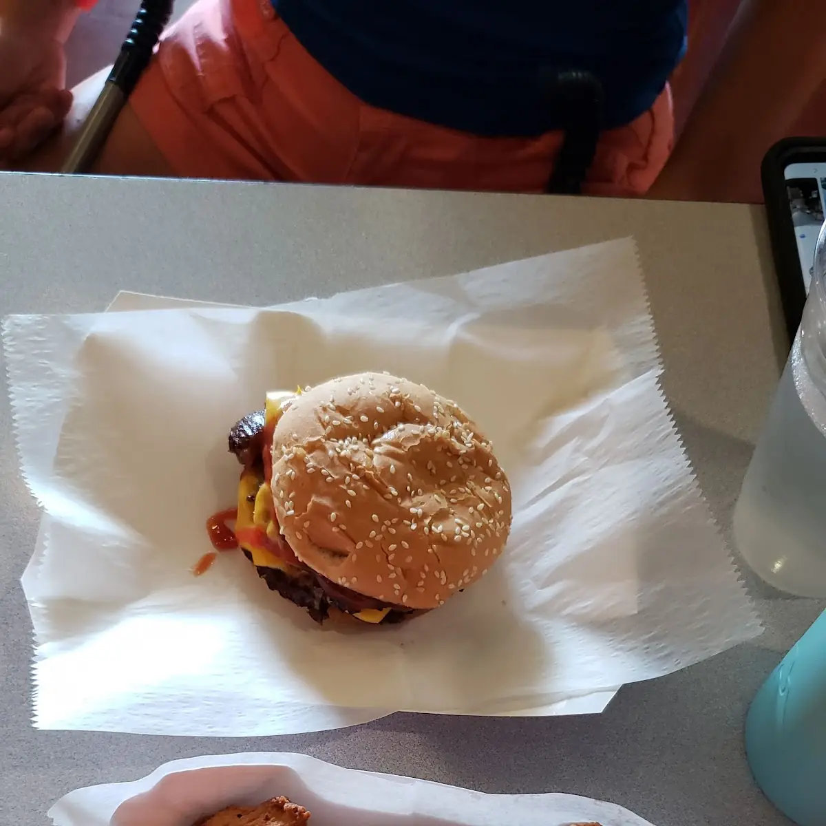 Double Cheeseburger and 5 Piece Fried Chicken