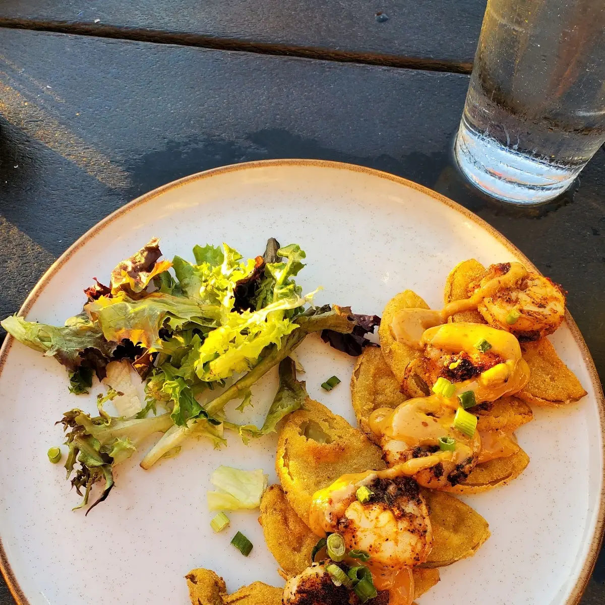 Fried Green Tomatoes and Blackened Shrimp