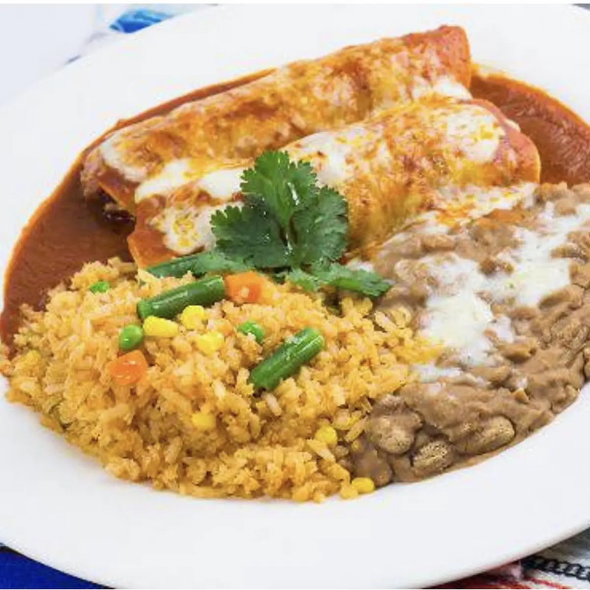 One Chile Relleno and One Cheese Enchilada