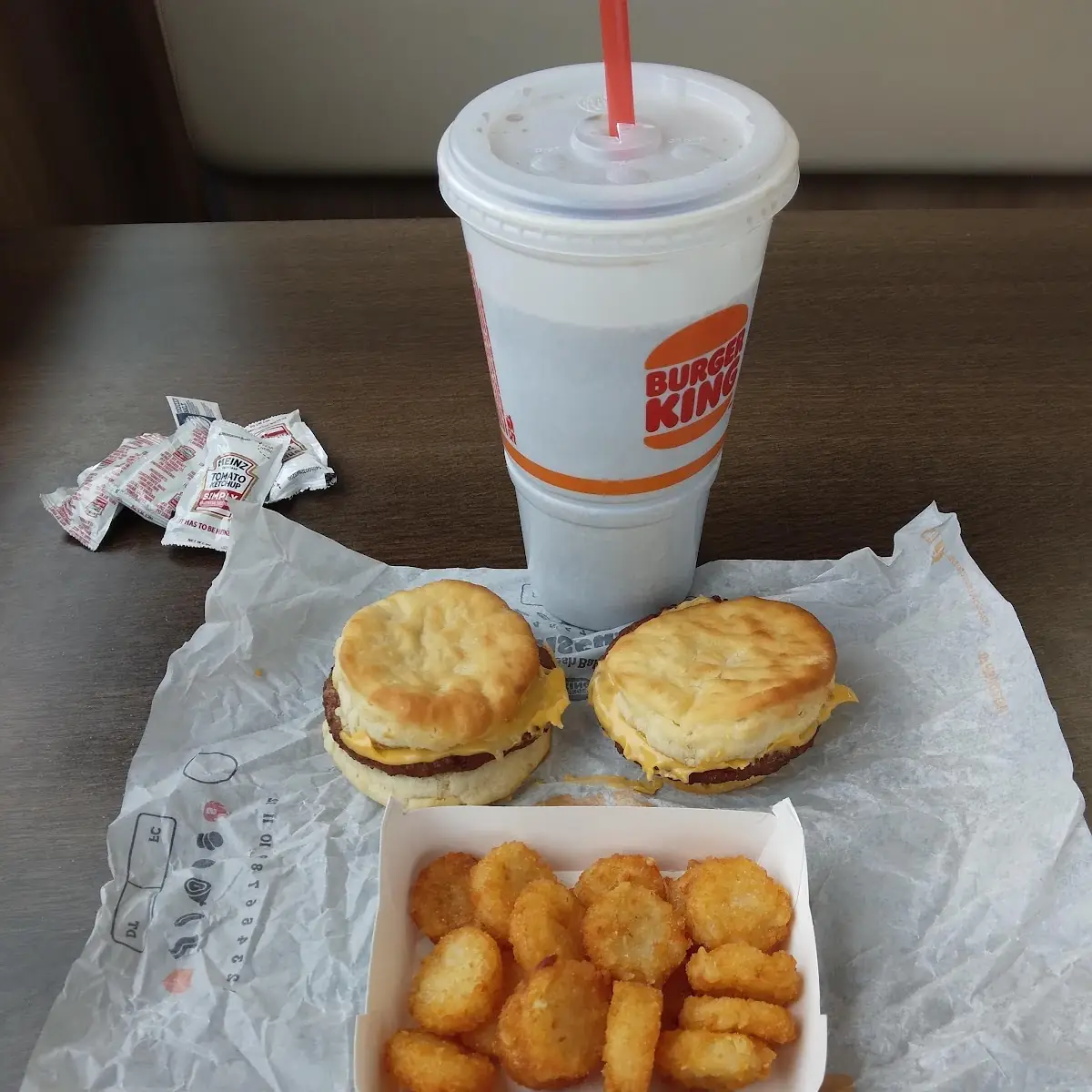 Sausage Biscuits with Cheese and Hash Browns