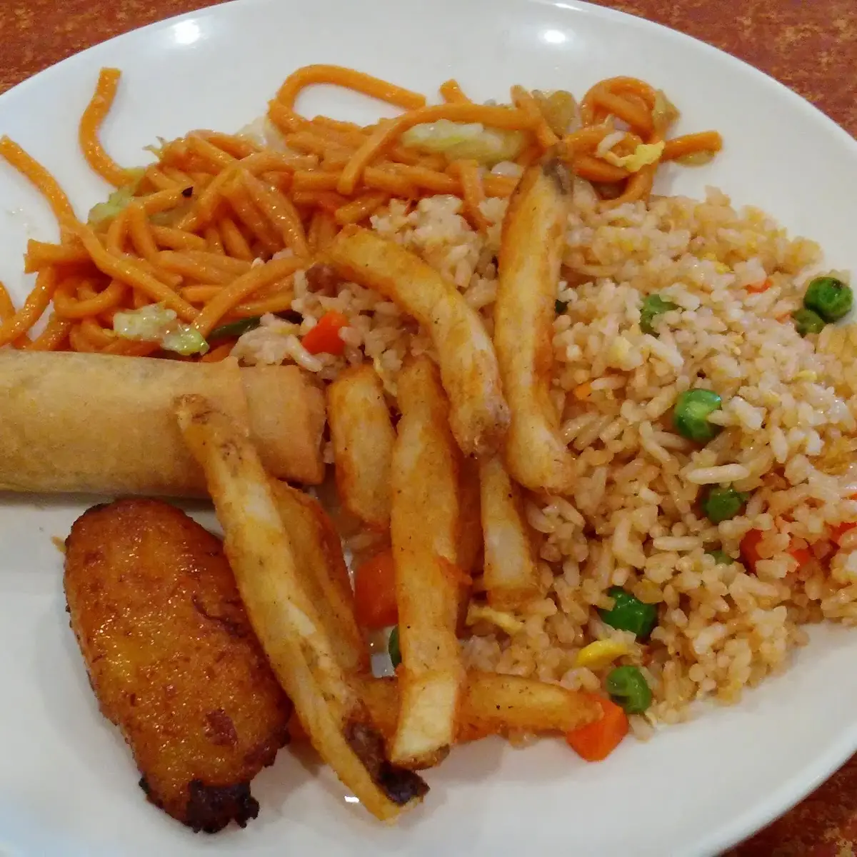 Spring Roll and Fried Rice