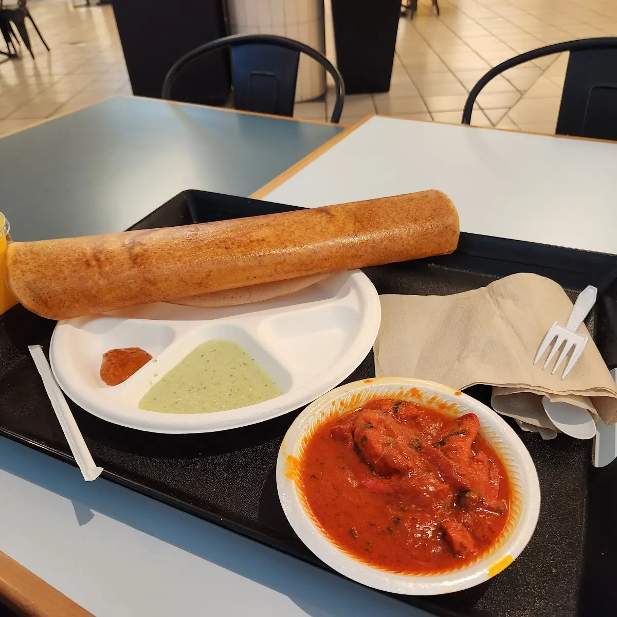 Dosa with Butter Chicken