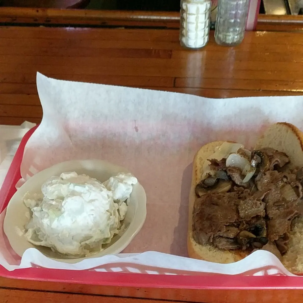 Philly Cheese Steak with Potato Salad