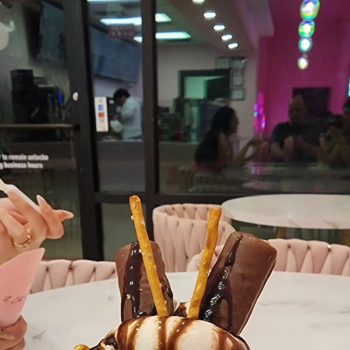 Soft Serve with Caramel Sauce