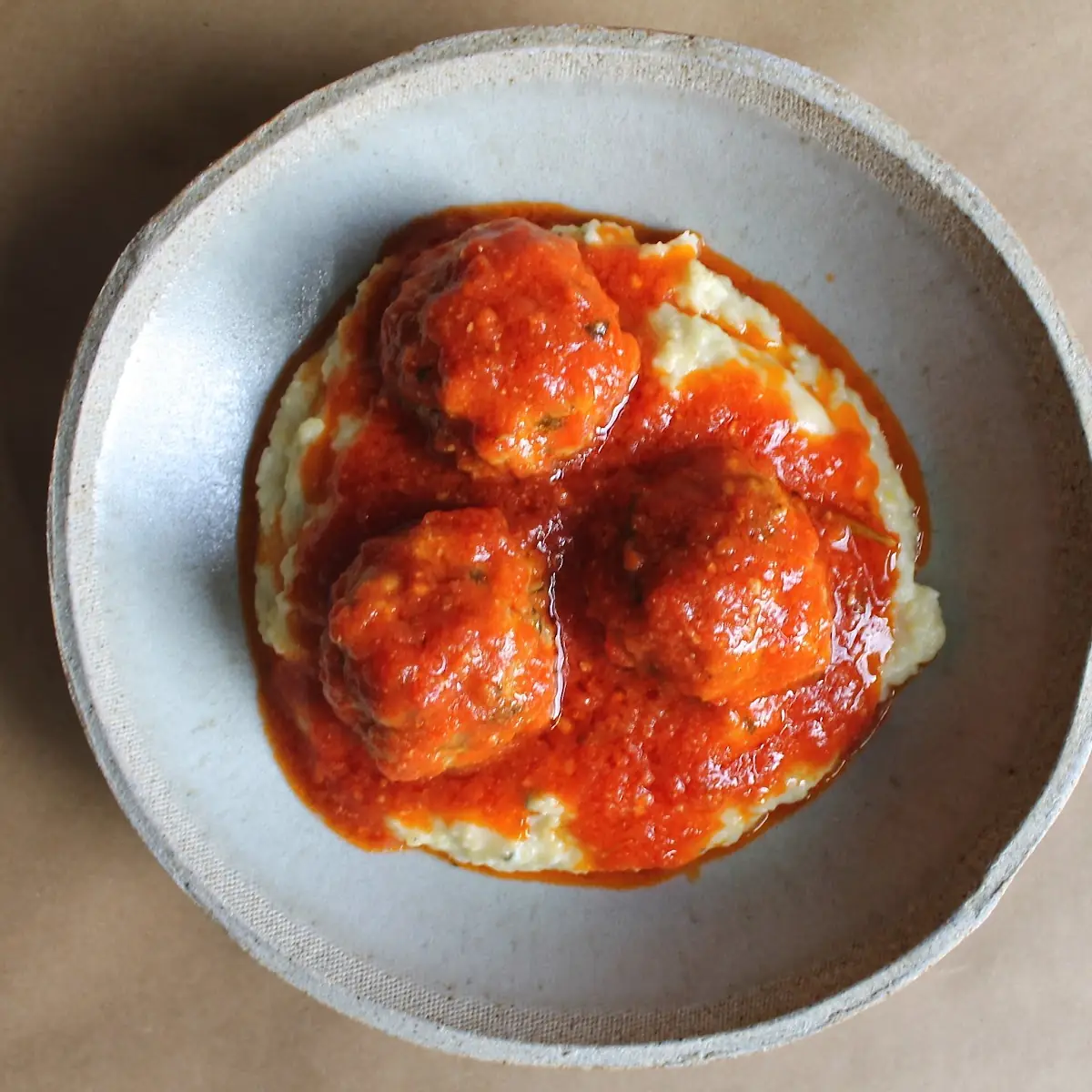 Meatballs with Creamy Polenta