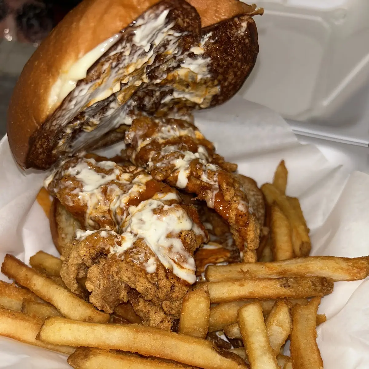 Buffalo Ranch Chicken Strip Sandwich