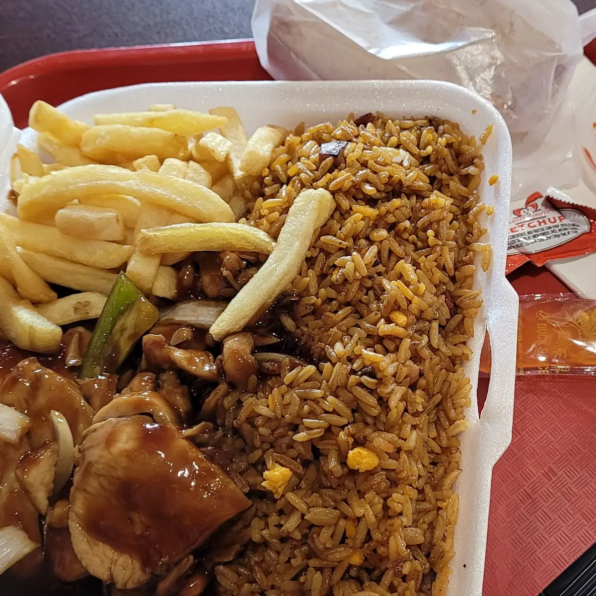 Chicken Pepper Steak Combination Fried Rice