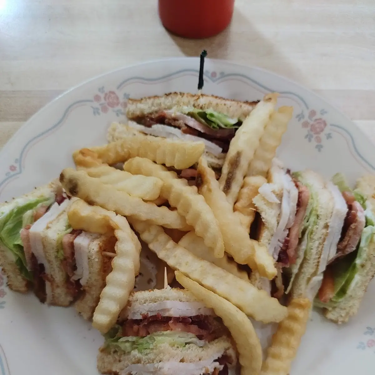 Turkey Club and Fries