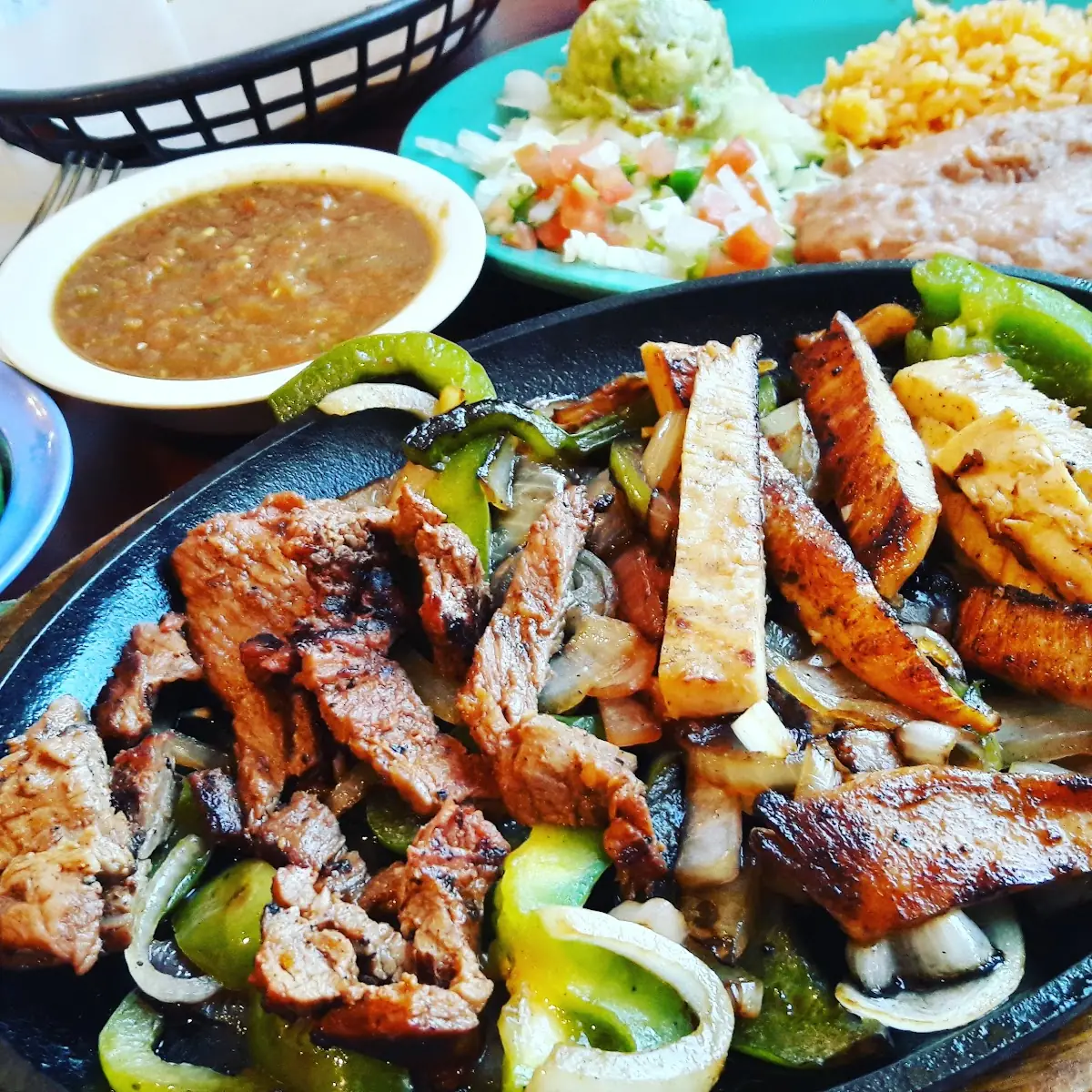 Trio for One Beef Chicken & Shrimp Fajitas