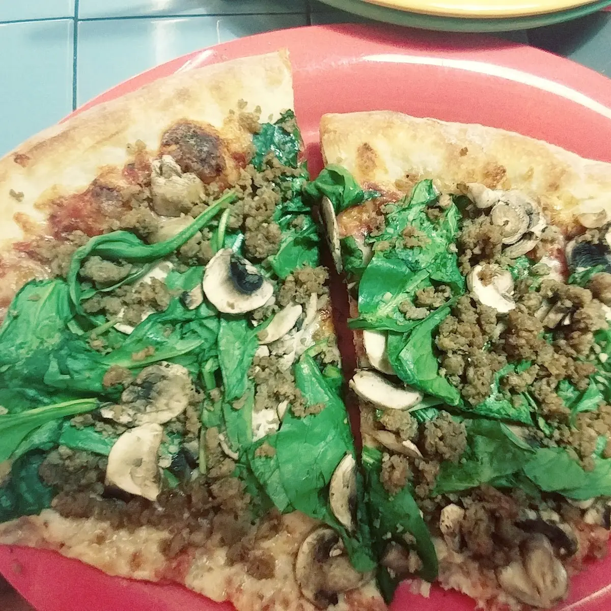 Mushroom Sausage Pizza