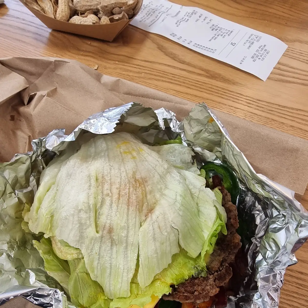 Bunless Lettuce Wrap Bacon Cheeseburger