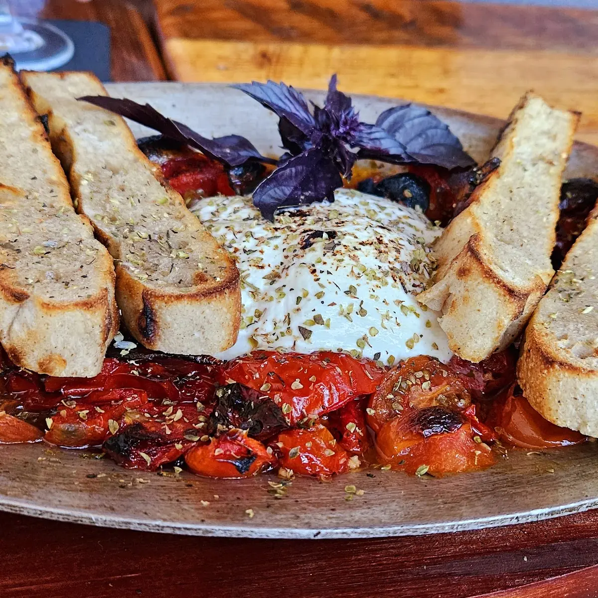 Fire Roasted Tomato and Burrata