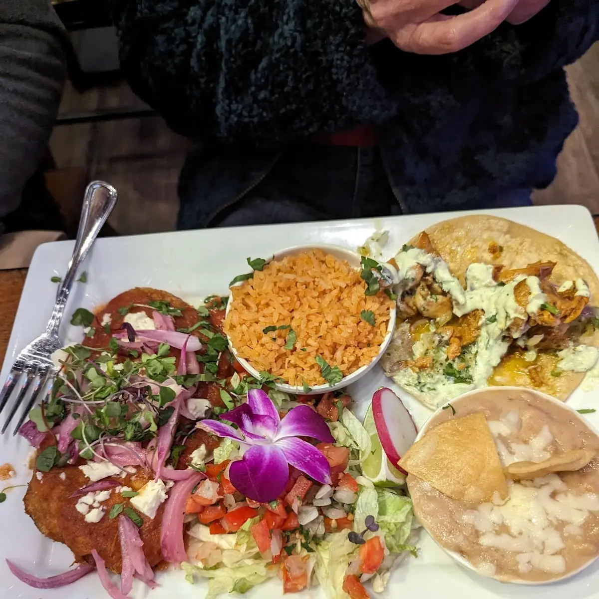 Chile Relleno and Chicken Taco