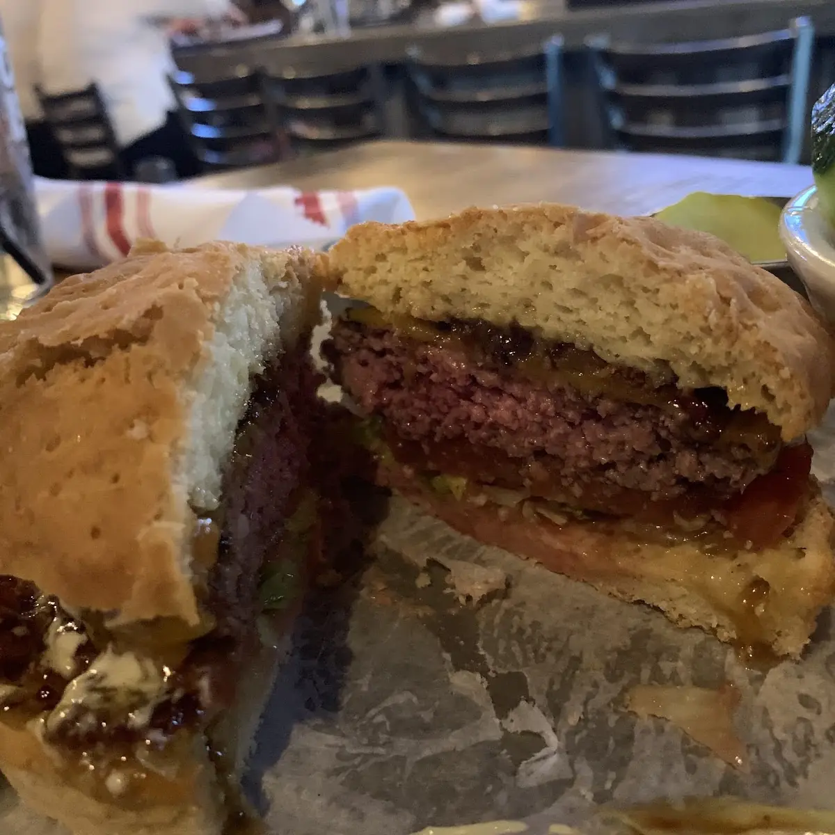 Hamburger on Gluten Free Bun