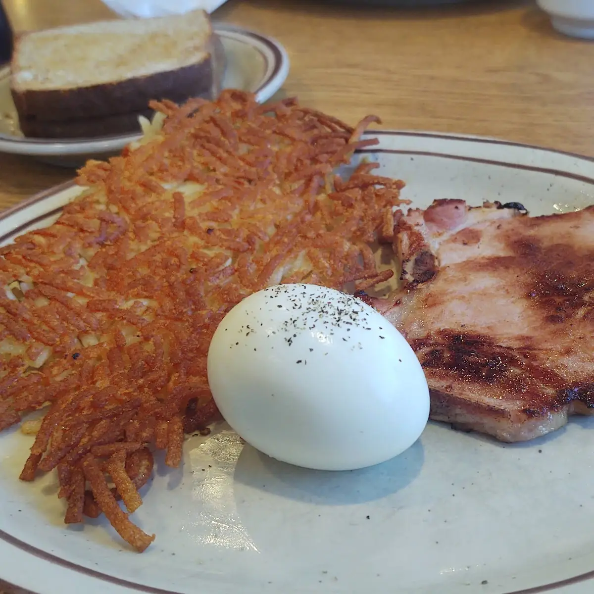 Smoked Pork Chop and Boiled Egg