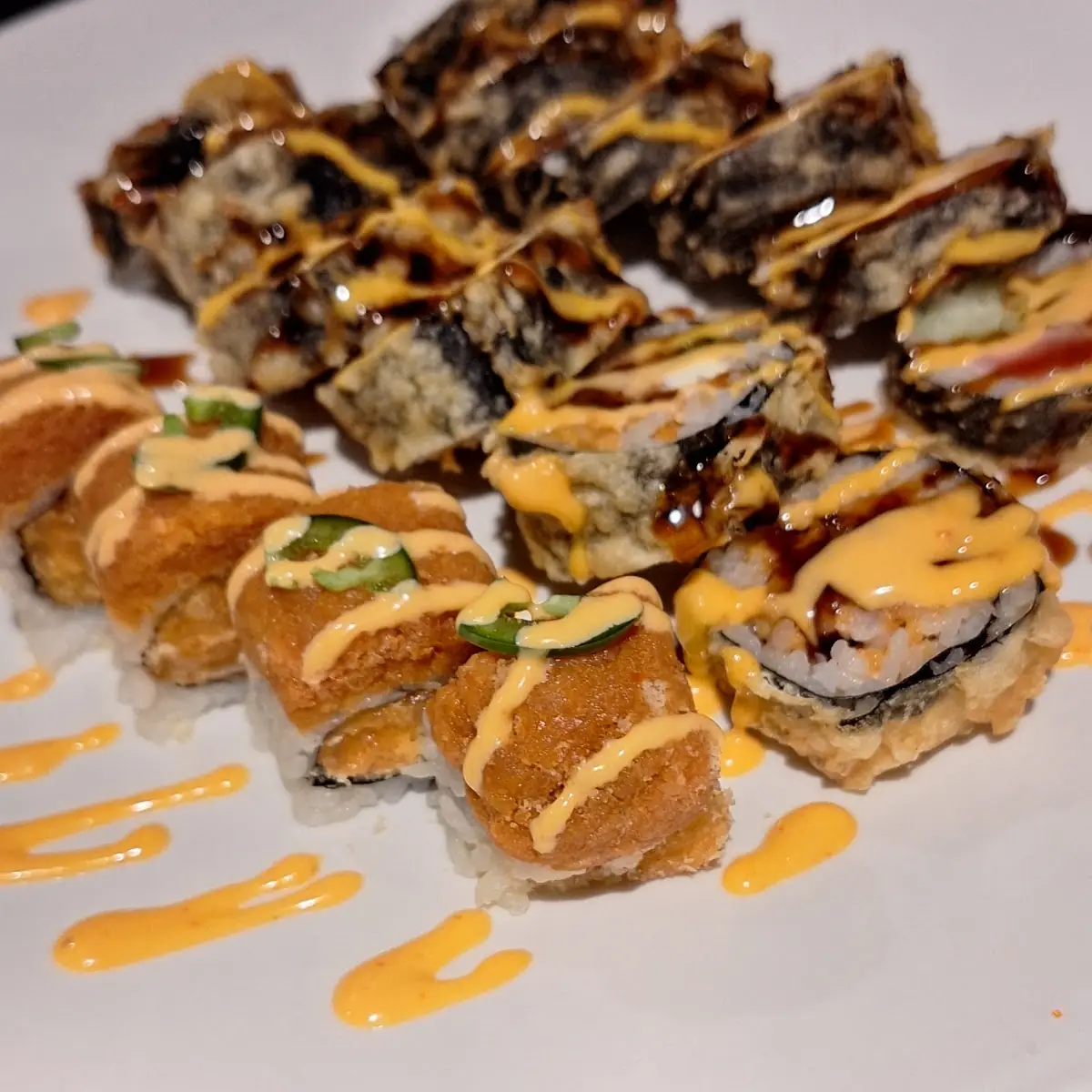Fried Sushi Rolls with Drizzle
