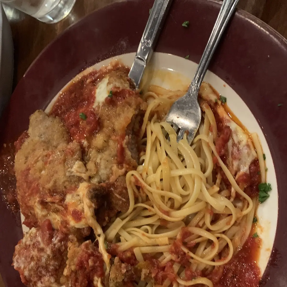 Veal Parmigiana with Linguine