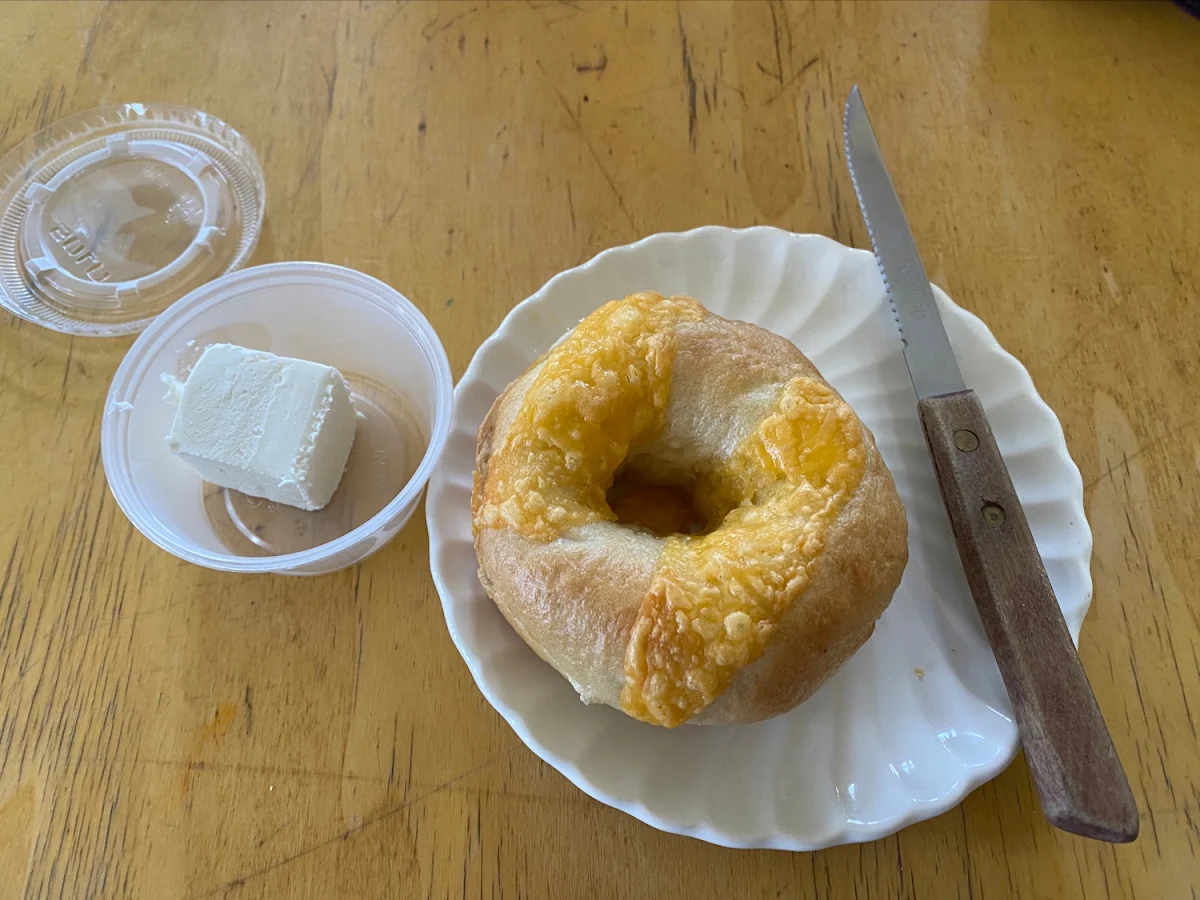 Cheese Bagel and Cream Cheese